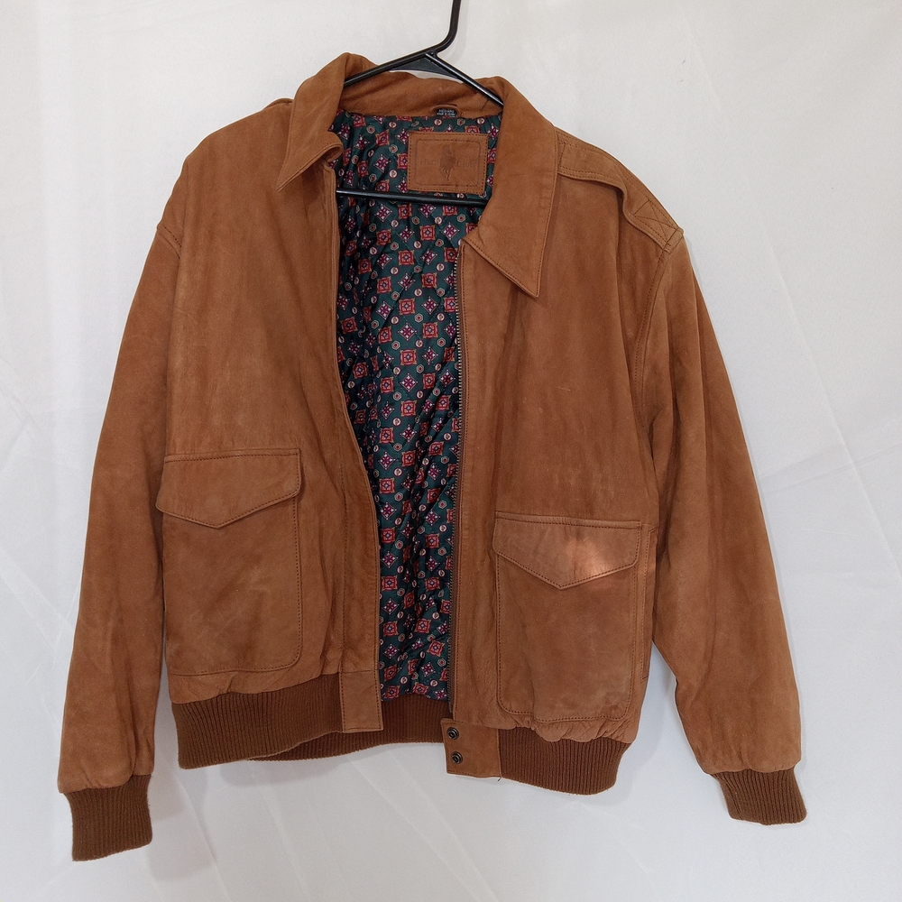Vintage Hunt Club  Genuine Leather Bomber Jacket Mens Medium Chore Work Coat